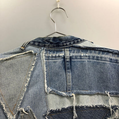 美品◆ノーブランド 再構築 リメイク デニム ジャケット ブルー サイズ不明 【AFB36】
