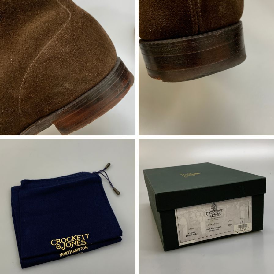 クロケット&ジョーンズ チャッカブーツ スエード ブラウン メンズ サイズ7 CROKETT&JONES CHUKKA ブーツ 約25.5cm【LA】【中古】