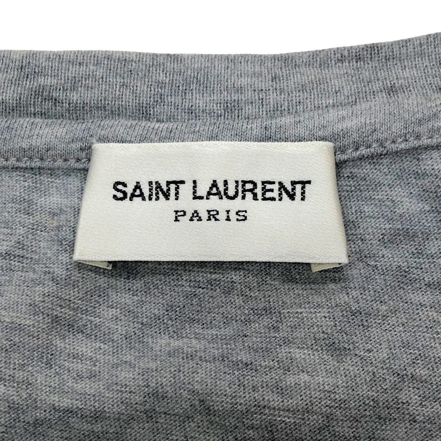 極美品◆サンローラン パリ Tシャツ リバースロゴ メンズ グレー サイズL SAINT LAURENT PARIS 【AFB16】