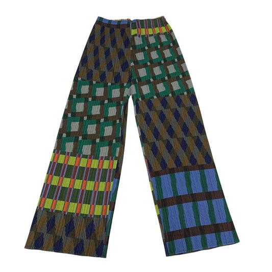 プリーツプリーズ パンツ PP53JF724 HARMONY ポリエステル マツチカラー ブルー系 レディース サイズ3 PLEATS PLEASE ISSEY MIYAKE 【AFB1】