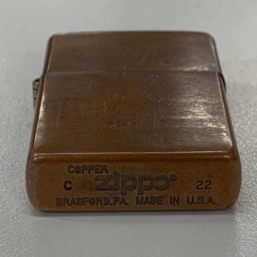 ジッポー ライター 2022年 ソリッド カッパー コッパー 銅 無垢 ブラウン系 ZIPPO COOPER【AFI12】【中古】