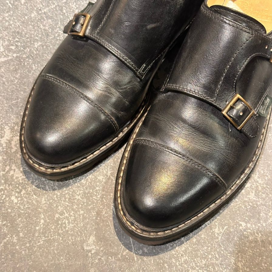 パラブーツ ウィリアム レザーシューズ ダブルモンク ブラック サイズUK7 PARABOOT ビジネスシューズ 約25.5cm【LA】【中古】