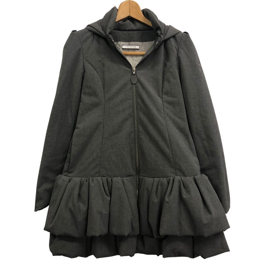 美品◆フォクシーニューヨーク ブリリアントコート グレー サイズ38 レディース 日本製 FOXEY NEW YORK 【AFF23】