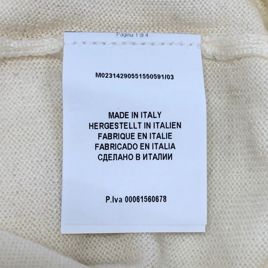 美品◆グランサッソ ニット  モックネック ラナウール メンズ ホワイト サイズ52 Gran Sasso 【AFB13】