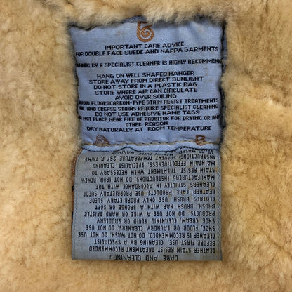 中古■ボーロン ムートンジャケット ダブルフェイス スエード レザー メンズ ベージュ サイズ18 G.L.Bowron&Co.Ltd 【AFF21】