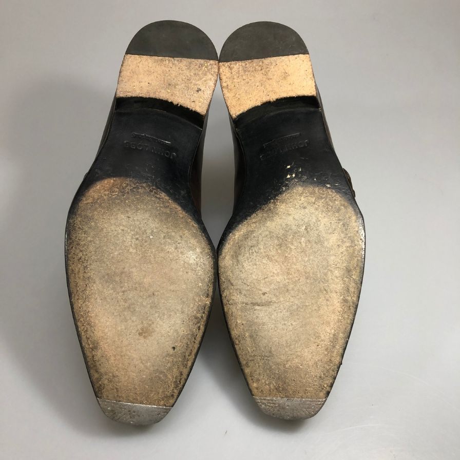 ジョンロブ チャペル ダブルモンク ミュージアムカーフ ブラウン 6E JOHN LOBB ビジネスシューズ 約24.5cm【LA】【中古】