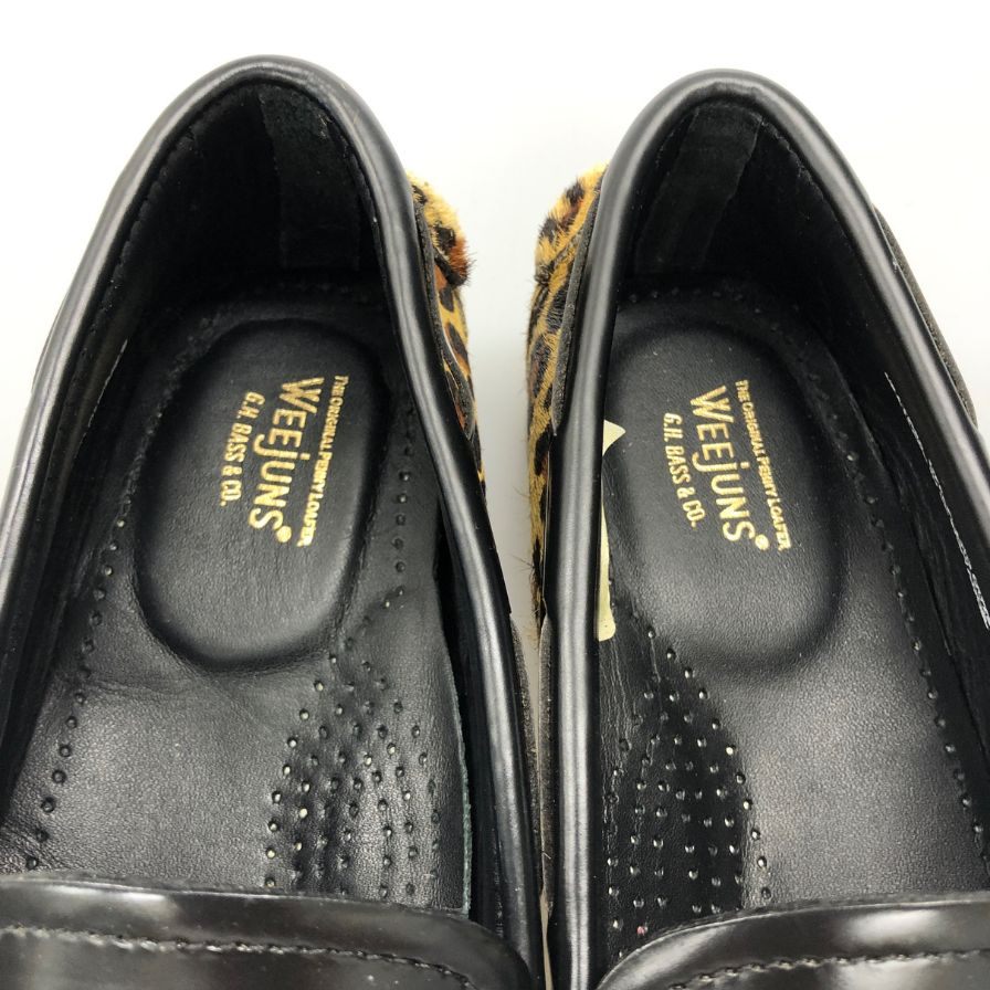 ジーエイチバス ローファー ウィージャンズ タッセル レオパード サイズ4.5 ブラック系 G.H.Bass&Co. WEEJUNS LARSON 約23.5cm【AFD1】