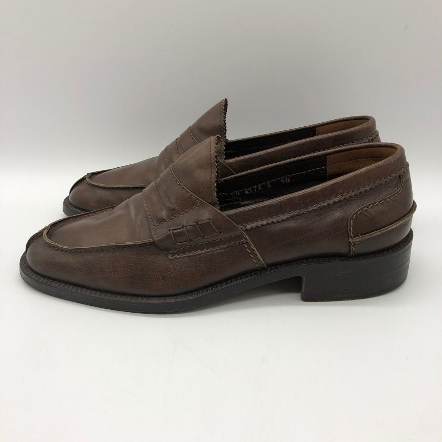 イヴ サンローラン  コインローファー 4174 カーフ スプリットトゥ メンズ ブラウン サイズ6 Yves Saint Laurent 約25.0cm【PTM】
