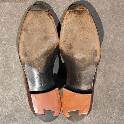 グレンソン レザーシューズ 33108 マスターピース パンチドキャップトゥ 91ラスト カーフ ブラウン サイズUK6.5D メンズ GRENSON ビジネスシューズ 約25.0cm【LA】【中古】