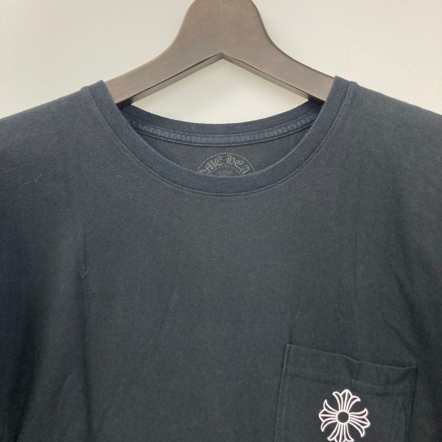 美品◆クロムハーツ Tシャツ ポケットT 胸元ロゴ バックプリント クロス TOKYO ブラック サイズL メンズ CHROME HEARTS 【AFB44】