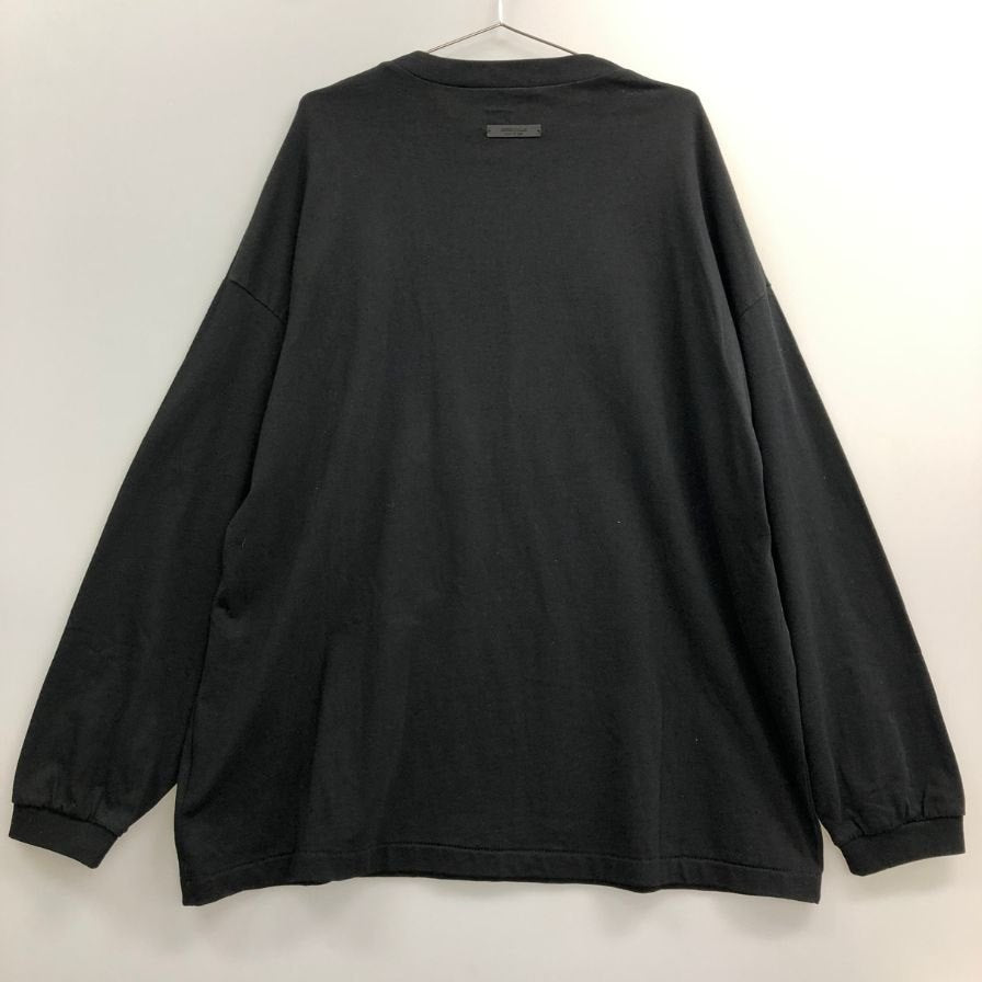極美品◆フィア オブ ゴッド エッセンシャルズ ロゴプリント ロングスリーブTシャツ ブラック サイズXL 長袖 ロンT FEAR OF GOD ESSENTIALS 【AFB39】