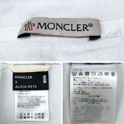 中古◆モンクレール アリシアキーズ Tシャツ バックプリント ユニセックス サイズ2 ホワイト Moncler×Alicia Keys 【AFB38】