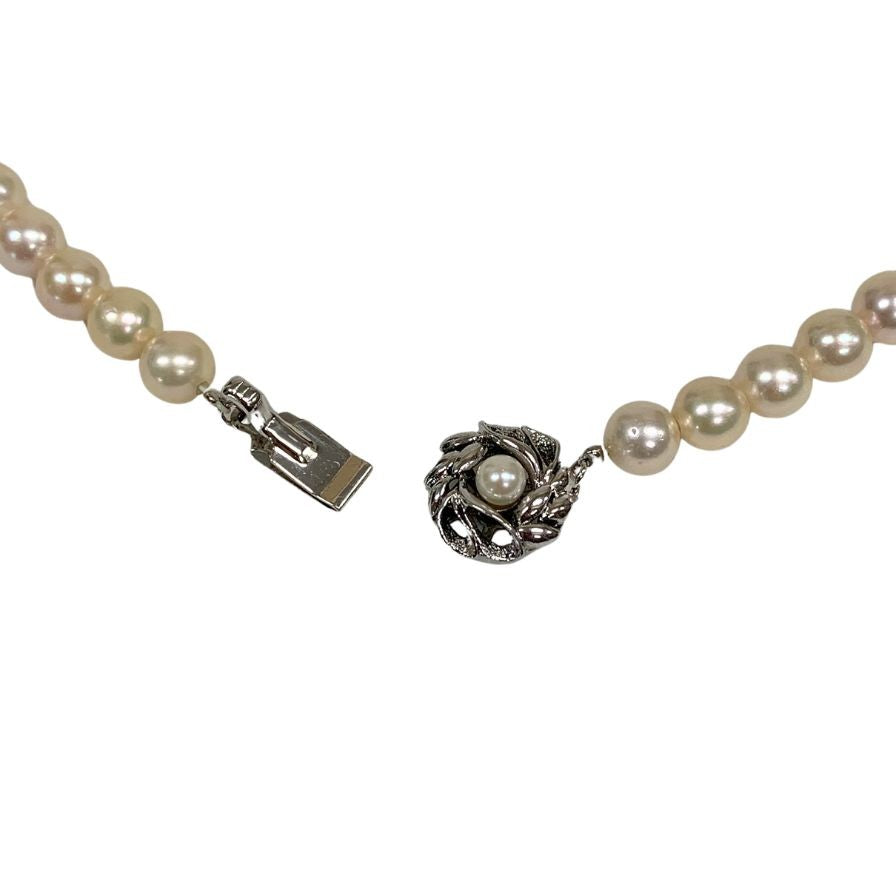 ノーブランド パールネックレス クリームイエロー シルバー金具 総重量 32.7g 56粒【AFI6】