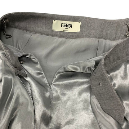 フェンディ サテンミディスカート シルバー レディース サイズ36 FQ7449 FENDI【AFB4】