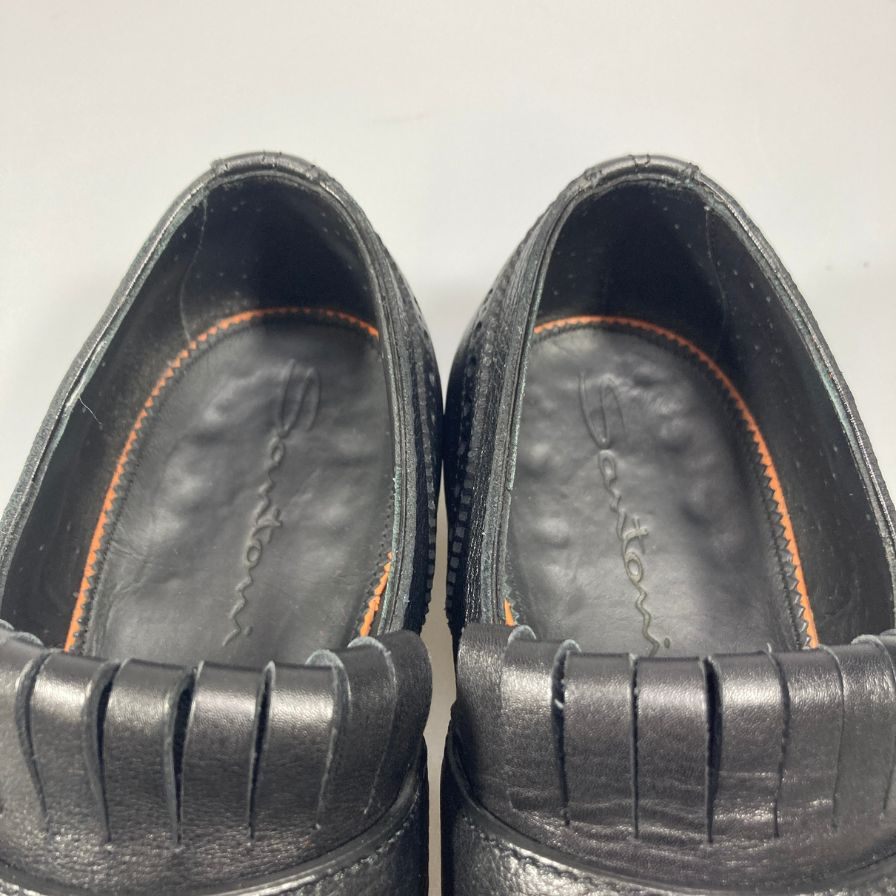 サントーニ レザーシューズ 16264 シングルモンク ブラック サイズUK6.5  Santoni 約25.5cm【AFC16】