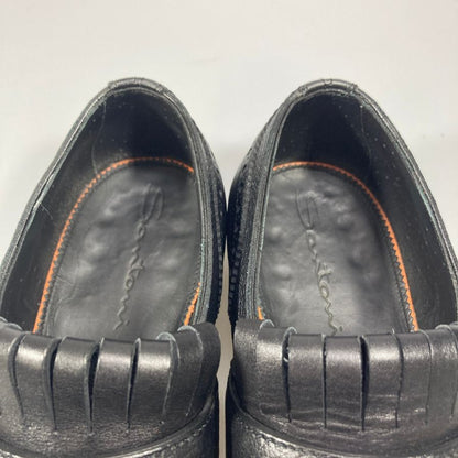 サントーニ レザーシューズ 16264 シングルモンク ブラック サイズUK6.5  Santoni 約25.5cm【AFC16】