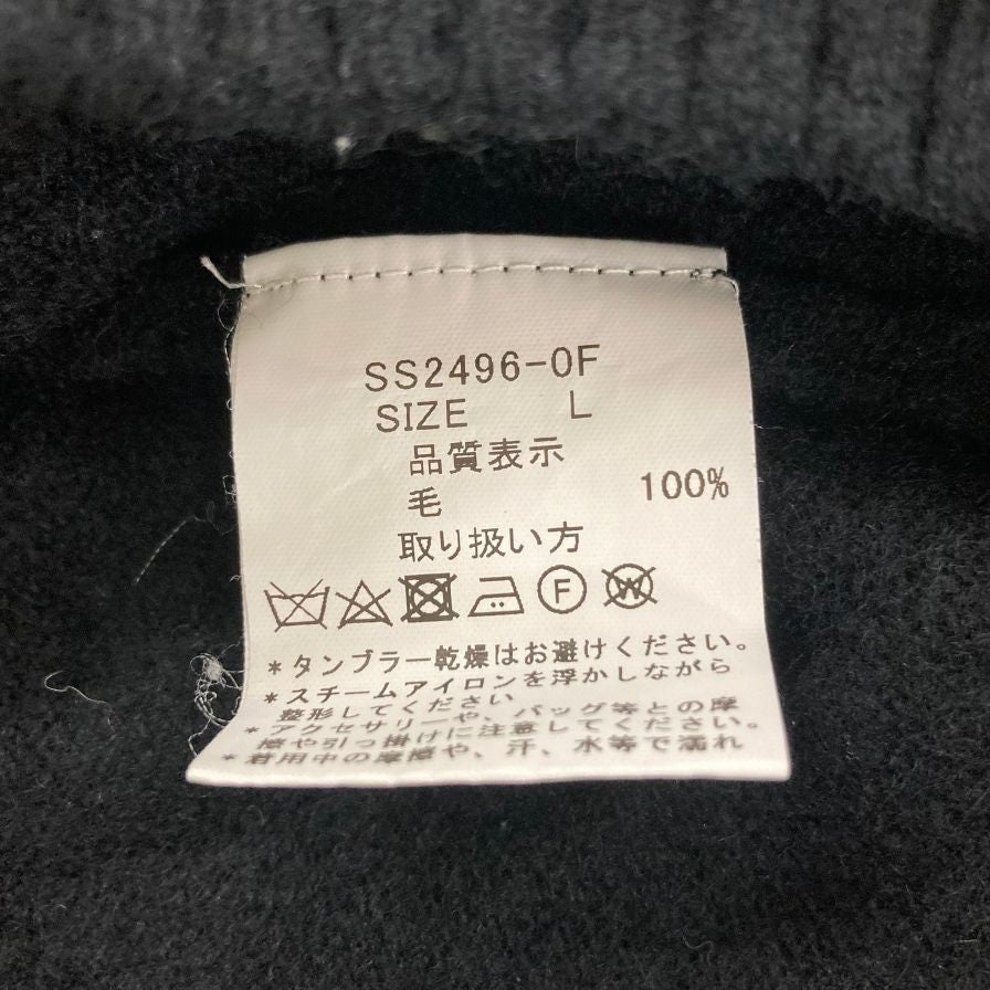 中古◆マーズニットウェア ニットセーター モックネック ウール SS2496-0F ブラック メンズ サイズL 英国製 Mars Knitwear 【AFB19】