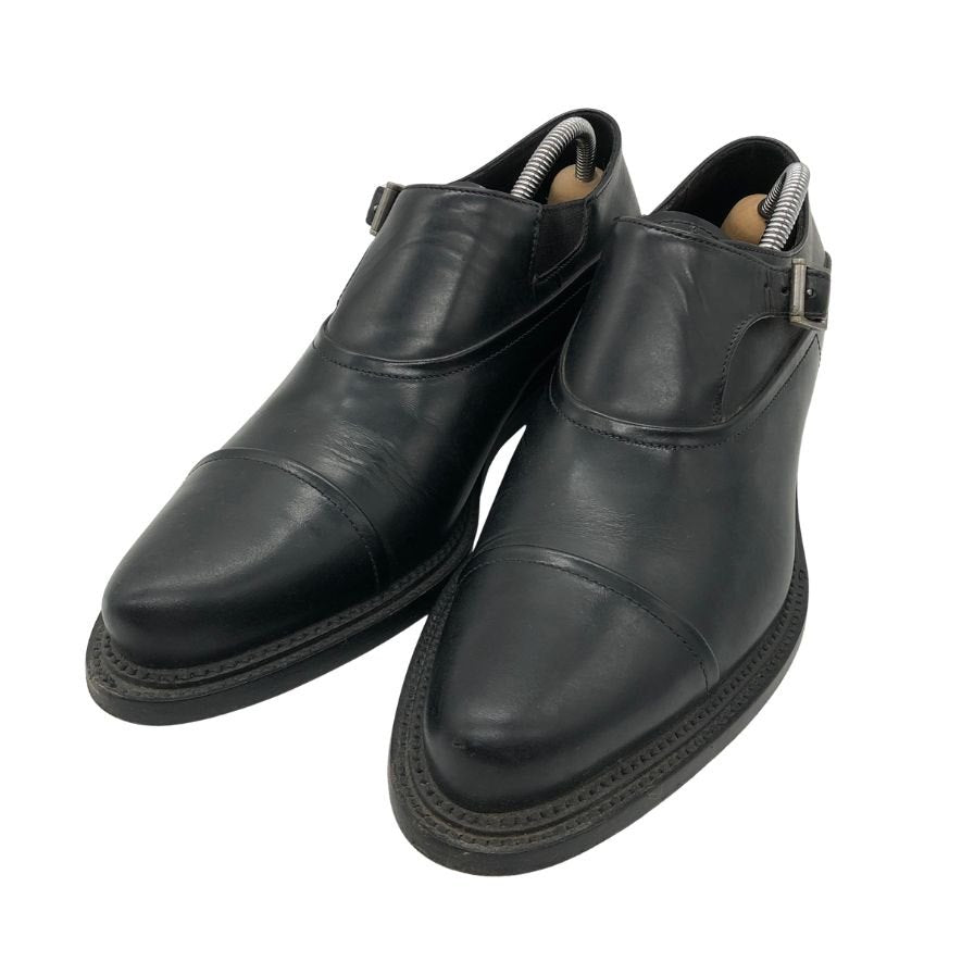 プラダ レザーシューズ シングルモンク ストレート カーフ メンズ ブラック サイズ 6 PRADA 約25.0cm【PTM3】