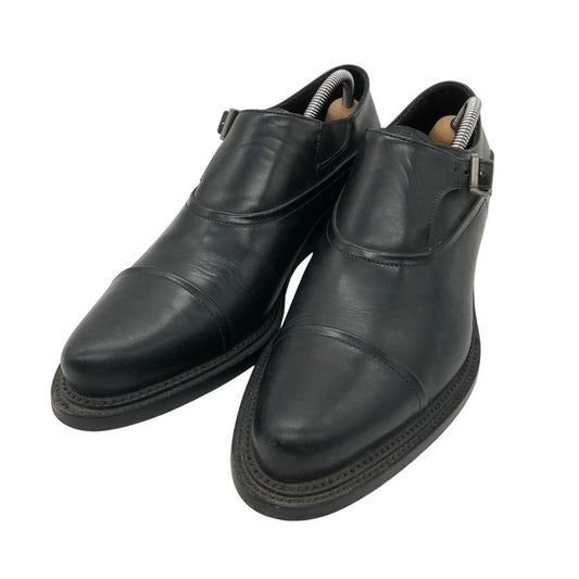プラダ レザーシューズ シングルモンク ストレート カーフ メンズ ブラック サイズ 6 PRADA 約25.0cm【PTM3】