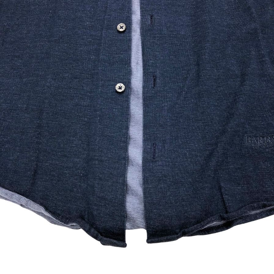 美品◆バルバ カッタウェイシャツ ネイビー メンズ サイズ46 BARBA 【AFB21】