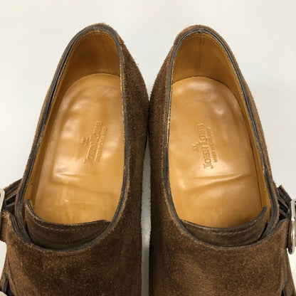 ジョンロブ ダブルモンク ウィリアム スエード ダークブラウン UK6.5E メンズ JOHN LOBB WILLIAM スエードシューズ 約25.5cm【LA】【中古】