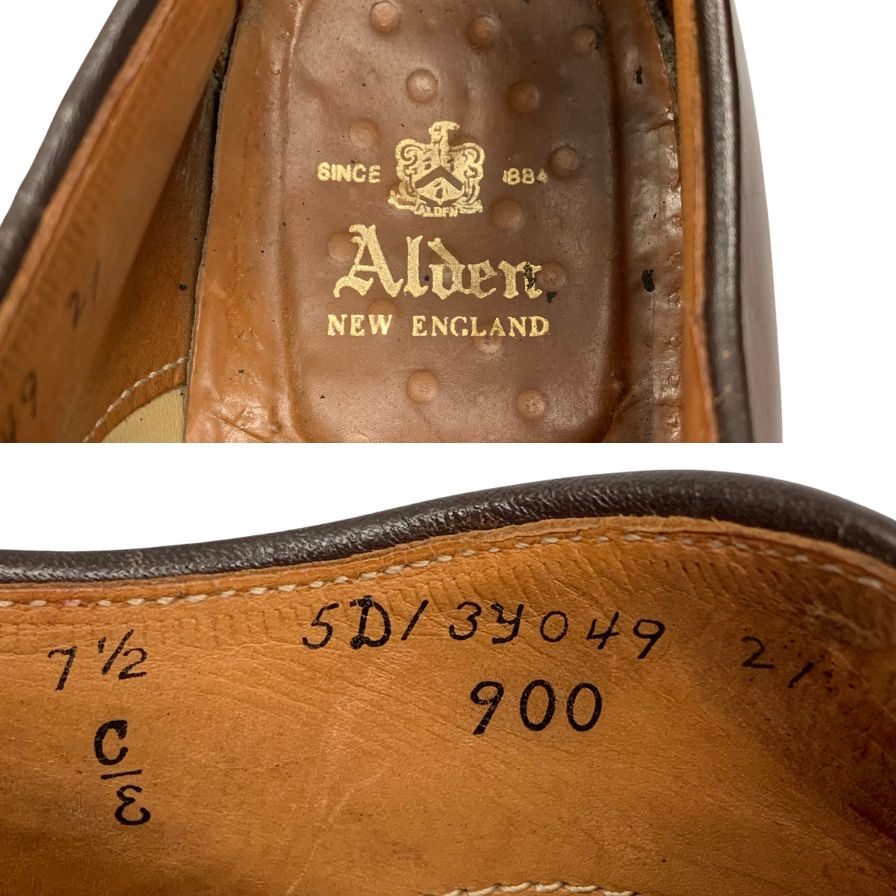 オールデン レースアップシューズ 900 パンチドキャップ カーフ ブラウン メンズ サイズ7.5 Alden 約25.5cm【AFD14】