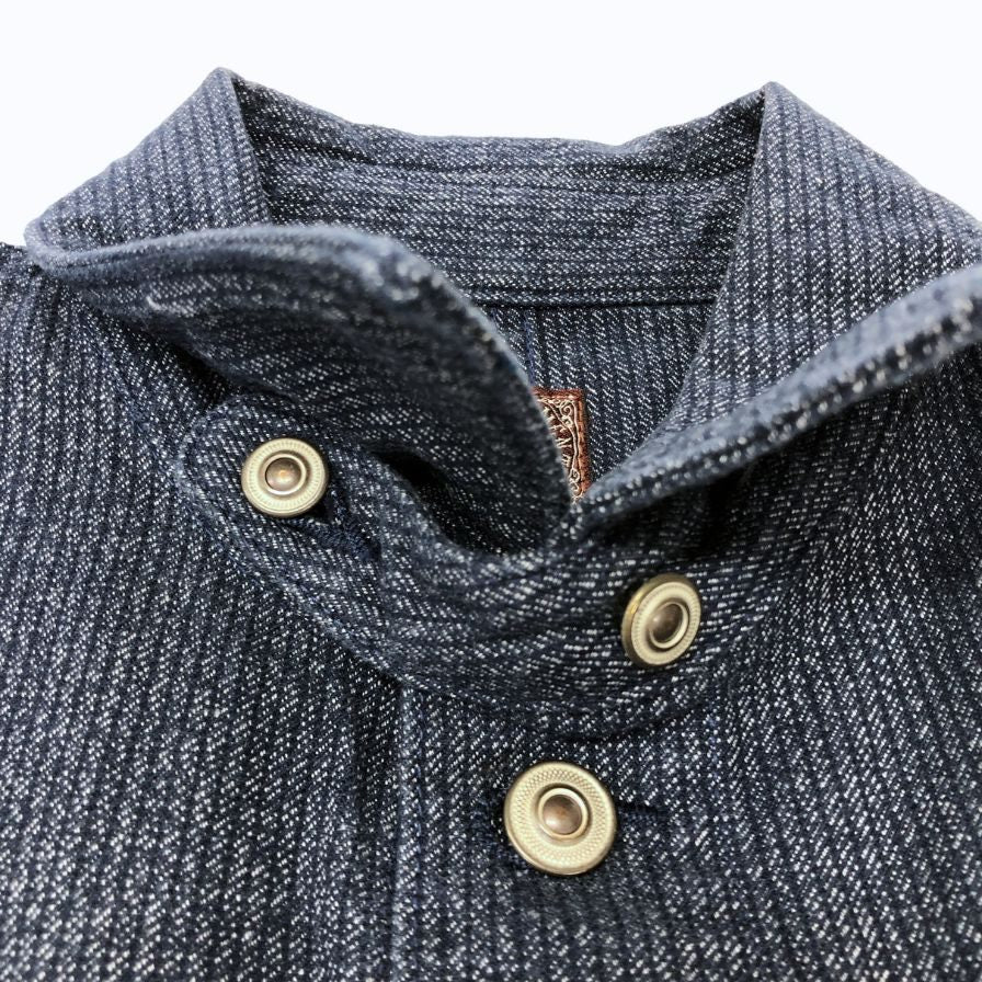 極美品◆ブルードガーメンツ 桃太郎ジーンズ ワークジャケット  メンズ 40 ネイビー BLUED GARMENTS 【AFB3】