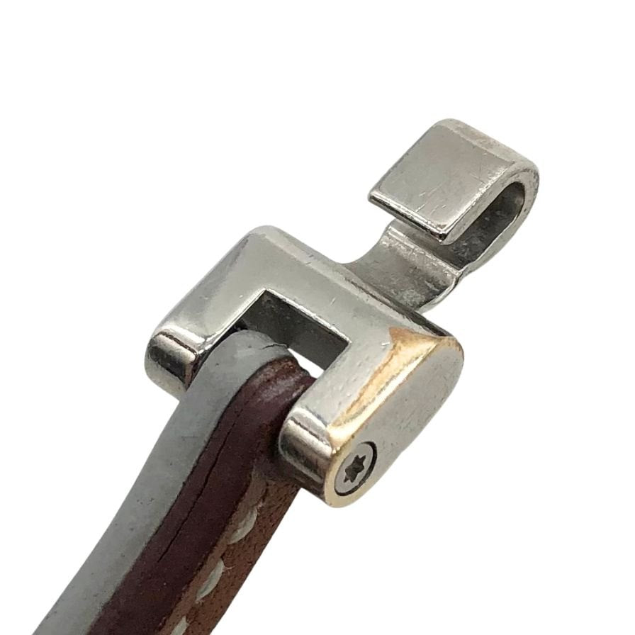 エルメス ブレスレット レザー ブルー×ブラウン レディース HERMES