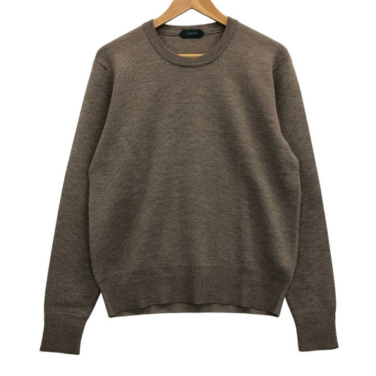 美品◆ザノーネ ニット 12ゲージ ウール クルーネック メンズ グレー サイズ44 ZANONE 【AFB4】