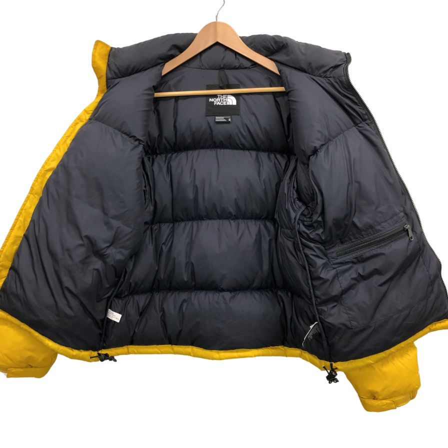 中古◆ザ ノースフェイス ダウンジャケット レトロヌプシ 1996 イエロー×ブラック メンズ サイズM THE NORTH FACE 【AFA12】