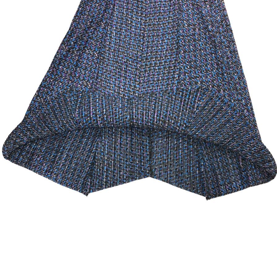 プリーツプリーズ イッセイミヤケ スカート 総柄 ブルー系 レディース サイズ3 PP43-JG894 PLEATS PLEASE ISSEY MIYAKE【AFB34】