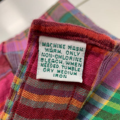 美品◆ポロ ラルフローレン ボタンダウンシャツ 80s チェック柄 グリーンタグ ボーイズ サイズ20 Polo Ralph Lauren 【AFB10】