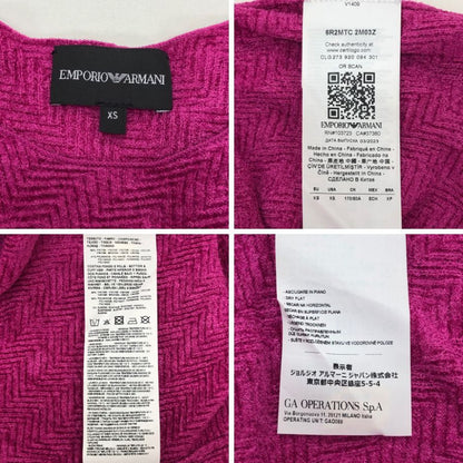 極美品◆エンポリオアルマーニ ロングスリーブニット ピンク レディース サイズXS EMPORIO ARMANI 【AFB4】