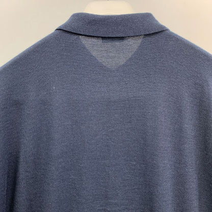 新品同様◆キャッシュ＆バルバ ポロカラーカーディガン ウーステッドカシミヤ 150 サイズ2 メンズ ブラック  IMWSW003 Cash&Barba 【AFB27】