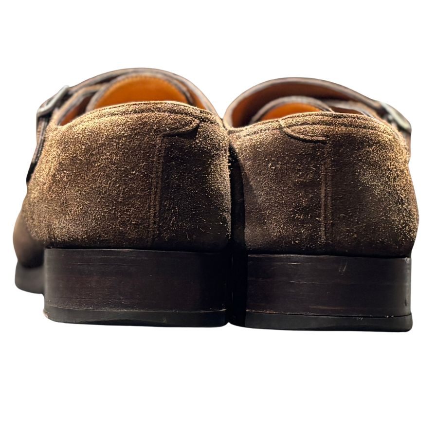 ジョンロブ レザーシューズ ダブルモンク ウィリアム スエード ブラウン メンズ サイズUK6E JOHN LOBB William ビジネスシューズ 約24.5cm【LA】【中古】