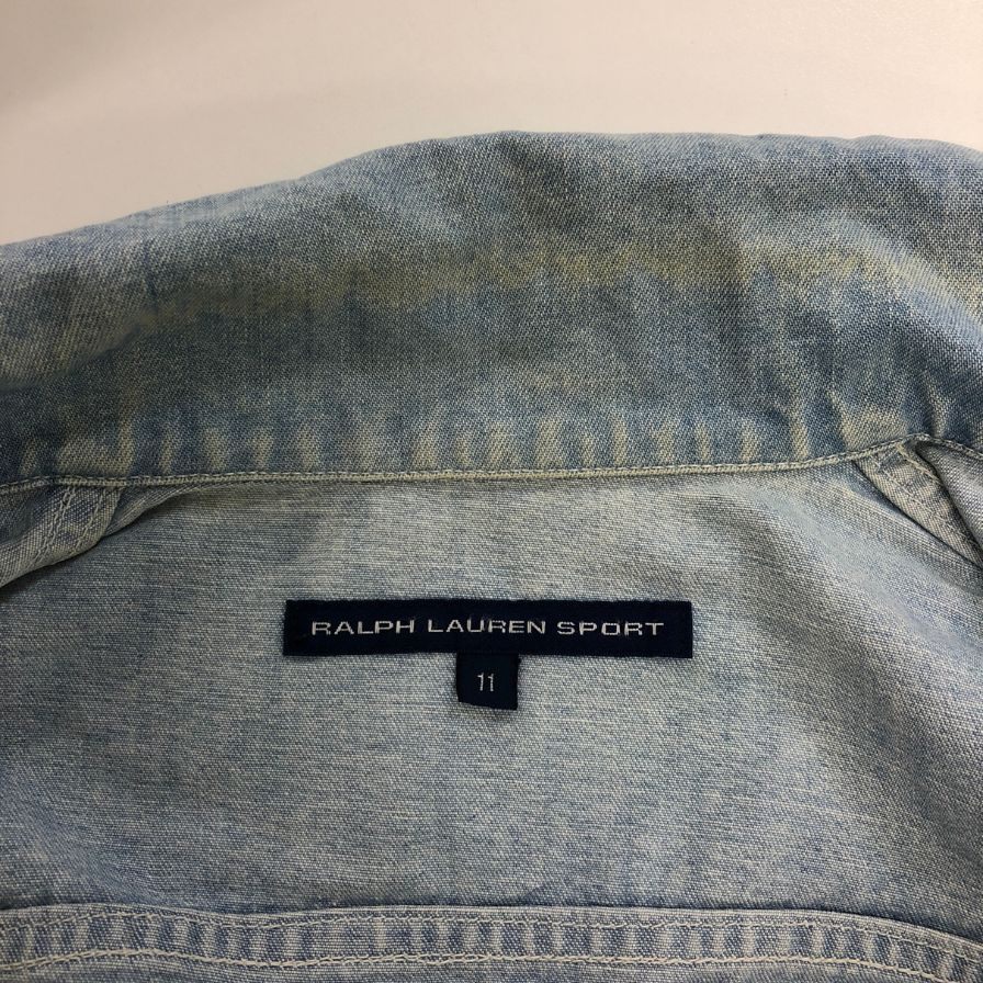 中古■ラルフローレン スポーツ デニムジャケット ショート丈 レディース サイズ11 ブルー系 Ralph Lauren Sports 【AFB12】