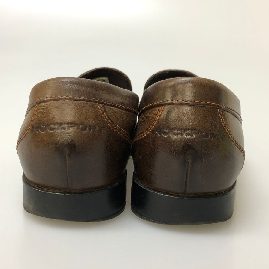 ロックポート ローファー V76694 Uチップ グレインレザー メンズ サイズ25 ブラウン Rockport 約25.0cm【AFC41】