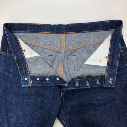 ドゥニーム デニムパンツ ボタンフライ オリゾンティ期 赤耳 セルビッチ ストレート ジーンズ 紙パッチ インディゴブルー W34 DENIME 【AFB45】