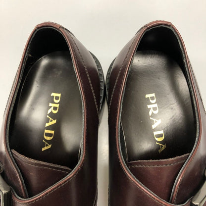 プラダ シングルモンク Uチップ メンズ サイズ 8 ブラウン PRADA 約27.0cm【AFC6】