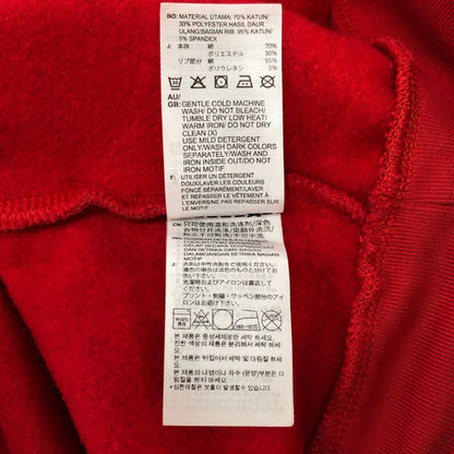 美品◆アディダス スウェット マンチェスターユナイテッド レッド 裏起毛 メンズ サイズM adidas 【AFB30】