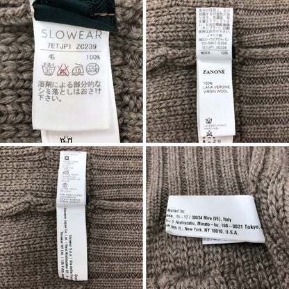美品◆ザノーネ ニット カーディガン  毛100％ メンズ ブラウン系 サイズ44 ZANONE 【AFB38】