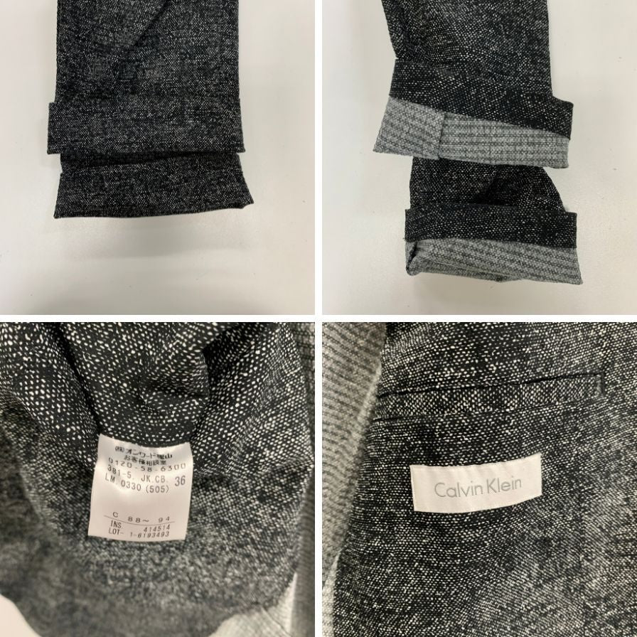 カルバンクライン セットアップスーツ ツイード グレー メンズ サイズ36 Calvin Klein【AFB28】