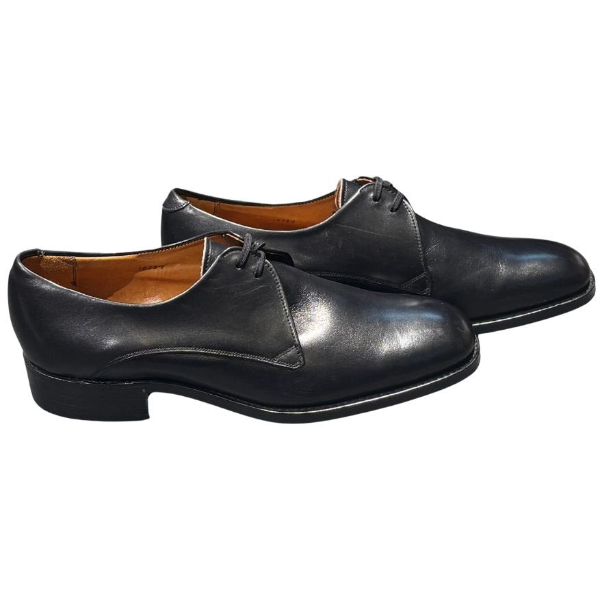 トリッカーズ レザーシューズ 筆記体ロゴ プレーントゥ ブラック サイズ6.5 メンズ Tricker's ビジネスシューズ 約25.0cm【LA】【中古】