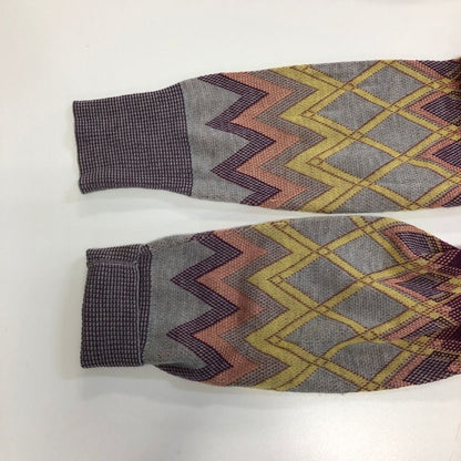 美品◆ミッソーニ カーディガン 総柄 グレー メンズ サイズ52 MISSONI 【AFB12】