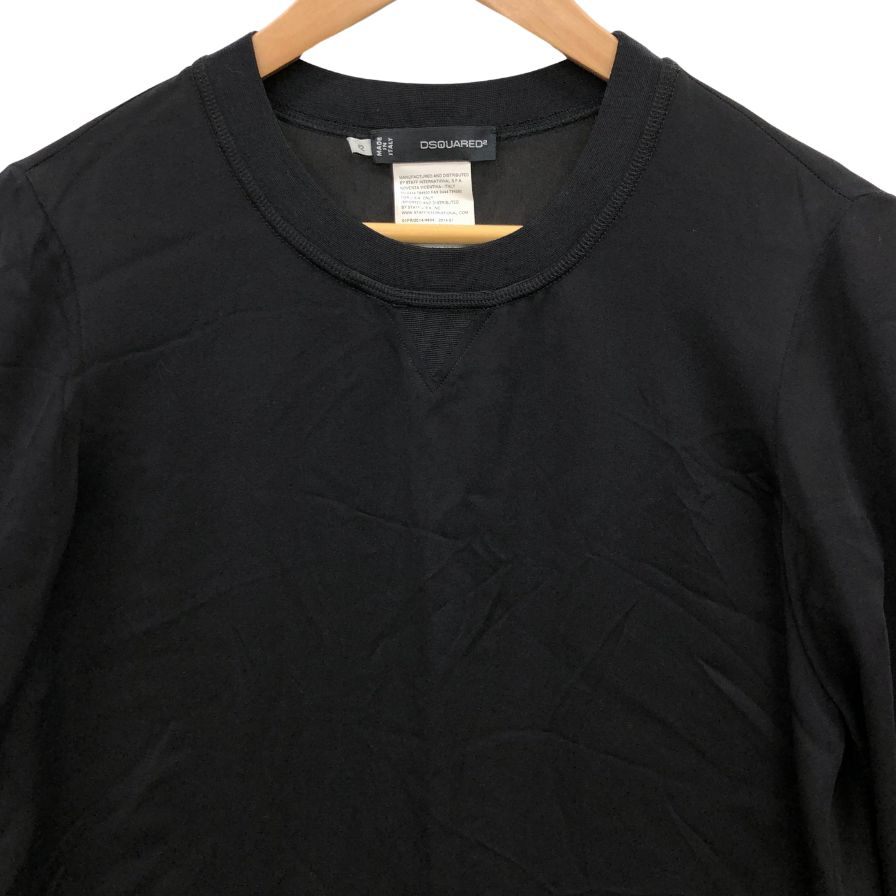 極美品◆ディースクエアード トップス シルク100% レディース サイズ42 ブラック S72NC0452 S40249 DSQUARED2 【AFB44】
