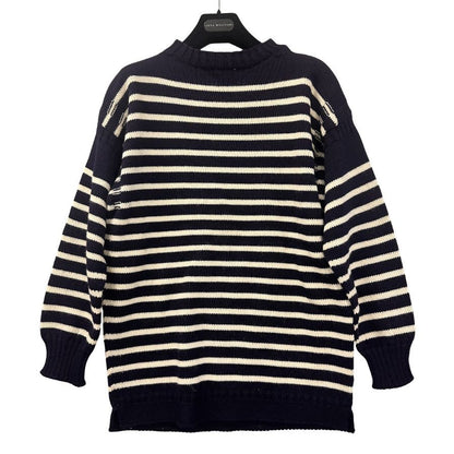 美品◆ガンジーウーレンズ ロングスリーブニット ウール イングランド製 サイズ38 GUERNSEY WOOLENS 【AFB2】
