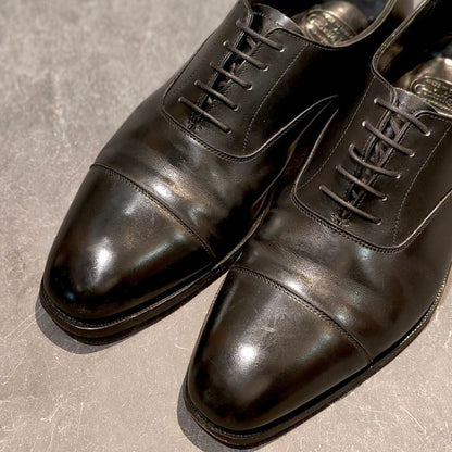 クロケット&ジョーンズ レザーシューズ ストレートチップ オードリー 377ラスト メンズ 6.5E ブラック系 29447 CROCKETT&JONES AUDLEY ビジネスシューズ 約25.0cm【LA】【中古】
