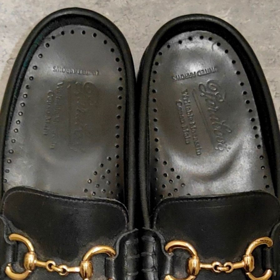 パラブーツ スリッポン バハマ MORS ホースビット カーフ ブラック サイズUK7 Paraboot スリッポン 約25.5cm【LA】【中古】