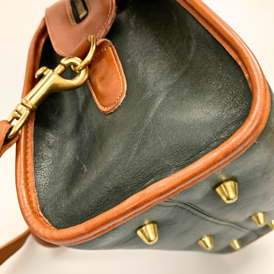 コーチ ハンドバッグ ショルダーバッグ オールドコーチ 2WAY レザー ブラウン×グリーン COACH【AFE9】