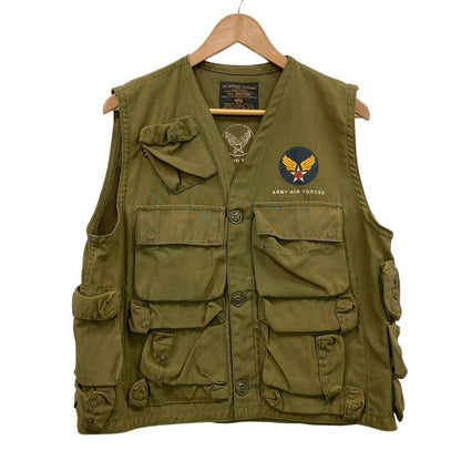中古◆アルファインダストリーズ ベスト C-1 ヴィンテージ アーミー エアフォース カーキ メンズ サイズM ALPHA INDUSTRIES 【AFB51】
